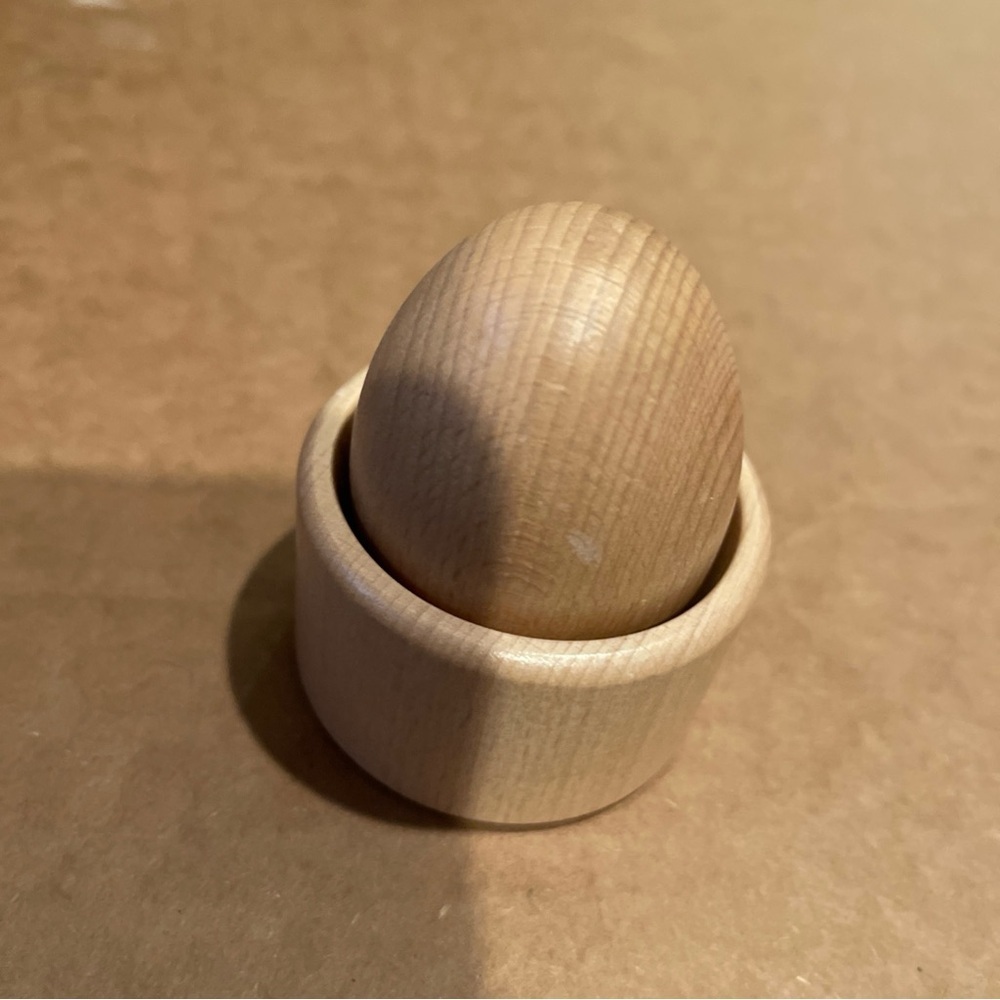 Lovevery Natural Wood Egg and Cup Set Montessori Waldorf